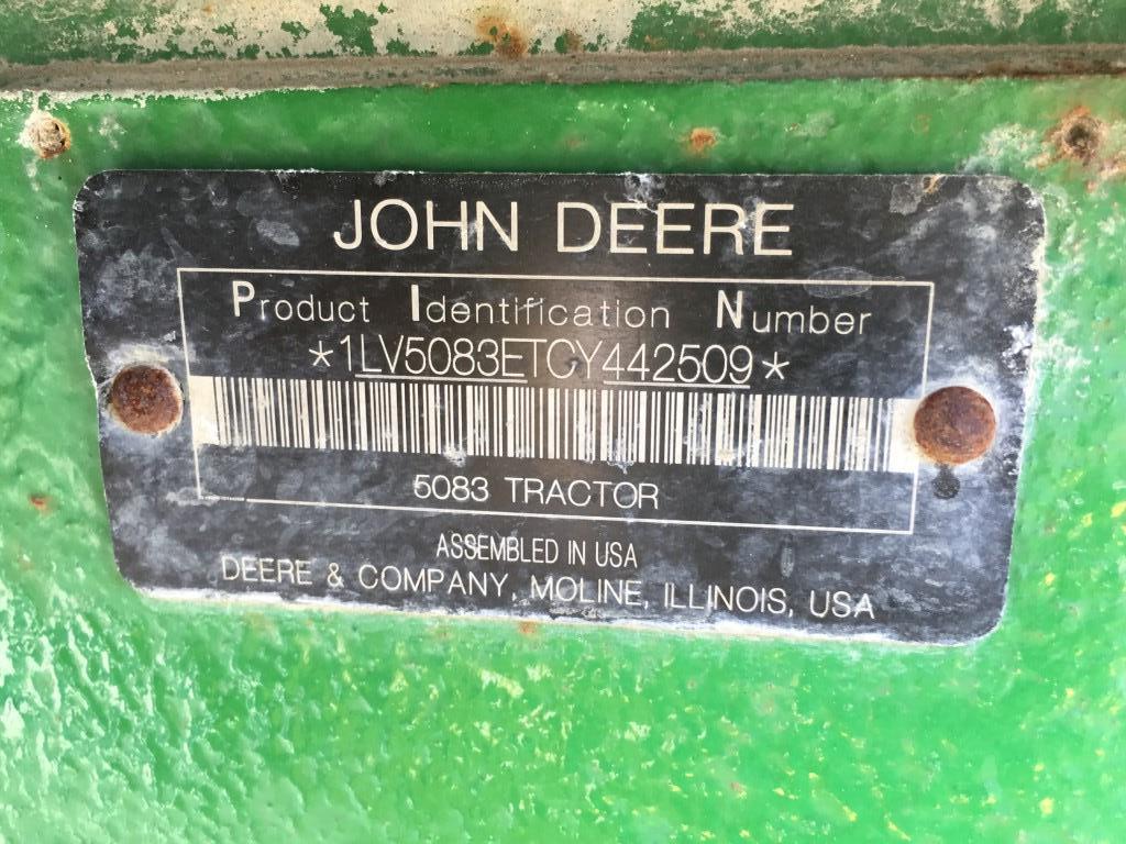 2012 JOHN DEERE 5083 4WD TRACTOR