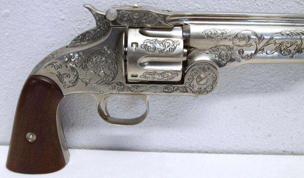 Pair of Fully Engraved Schofield Stage Revolvers One has a little play in the frame and the other