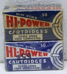 (2) Full Vintage Boxes Federal Hi-Power .22 LR Cartridges