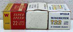 (3) Different Full Vintage Boxes Winchester .22 LR Cartridges