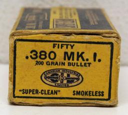Vintage Full and Correct Box C-I-L Super-Clean .380 MK. I 200 gr. Cartridges