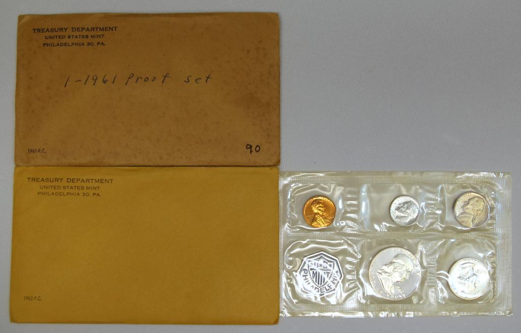 U.S. Mint 1961 and 1962 Proof Sets, 1961 is still sealed