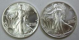 1990, 1991 Silver Eagles