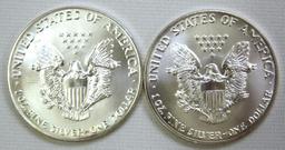 (2) 1986 Silver Eagles