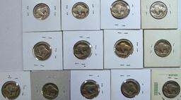 1920,1921,1923,1924,1926,1927,1928,1929,1930,1934,1935,1936,1937 Buffalo Nickels