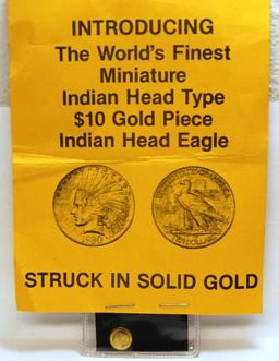 Miniature Indian Head $10 Gold Piece