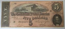 Confederate States of America Richmond 1864 $5 Note