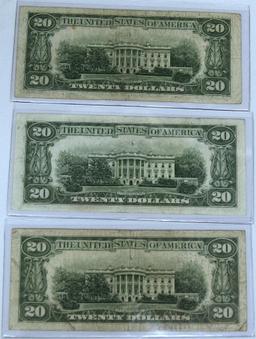 (2) 1934D $20 Notes and 1934C $20 Note