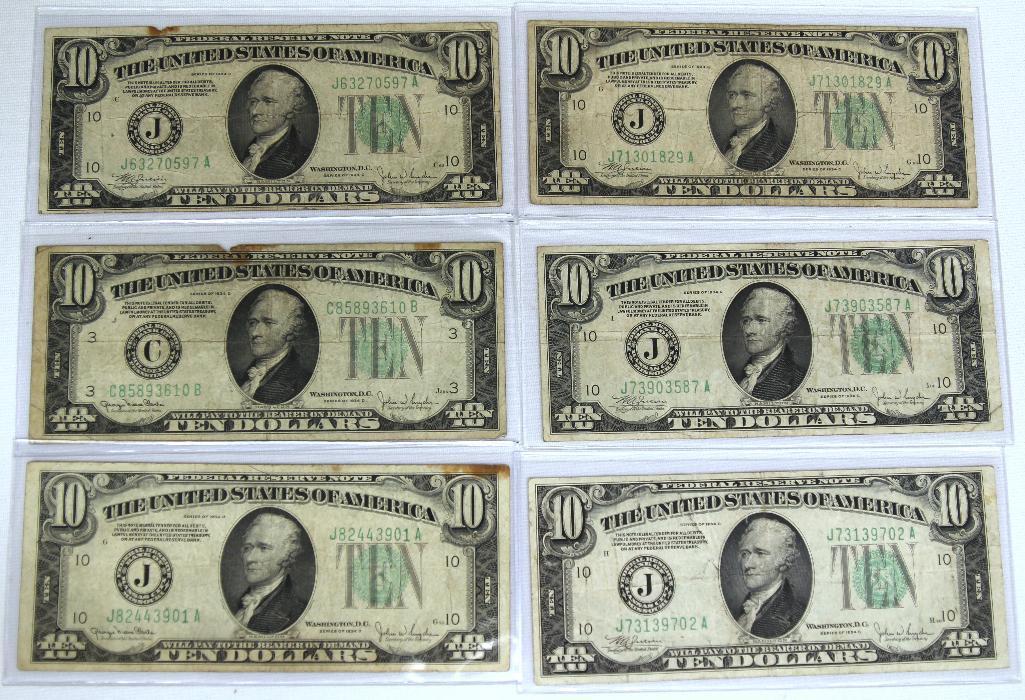 (6) 1934 Series $10 Notes