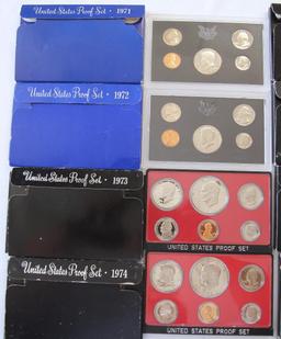 U.S. Mint 1971, 1972, 1973, 1974, 1976, 1977, 1978, 1979 Proof Sets