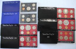 U.S. Mint 1971, 1972, 1974, 1976, 1978, 1979, 1980 Proof Sets