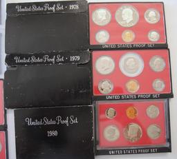 U.S. Mint 1971, 1972, 1974, 1976, 1978, 1979, 1980 Proof Sets