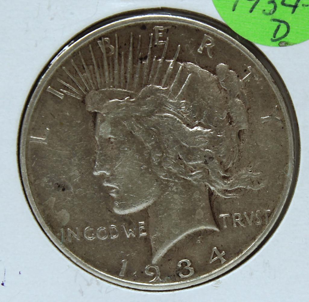 1934D Peace Dollar