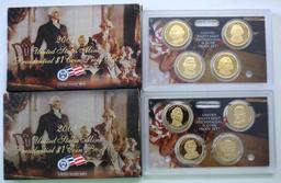 U.S. Mint 2007, 2008 Presidential One Dollar Coin Proof Sets