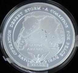 American Royal Mint Operation Yellow Ribbon Desert Storm 16 oz. .999 Silver Persian Gulf War