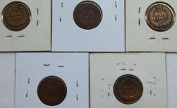 1887, 1888, 1889, 1890, 1891 Indian Head Cents