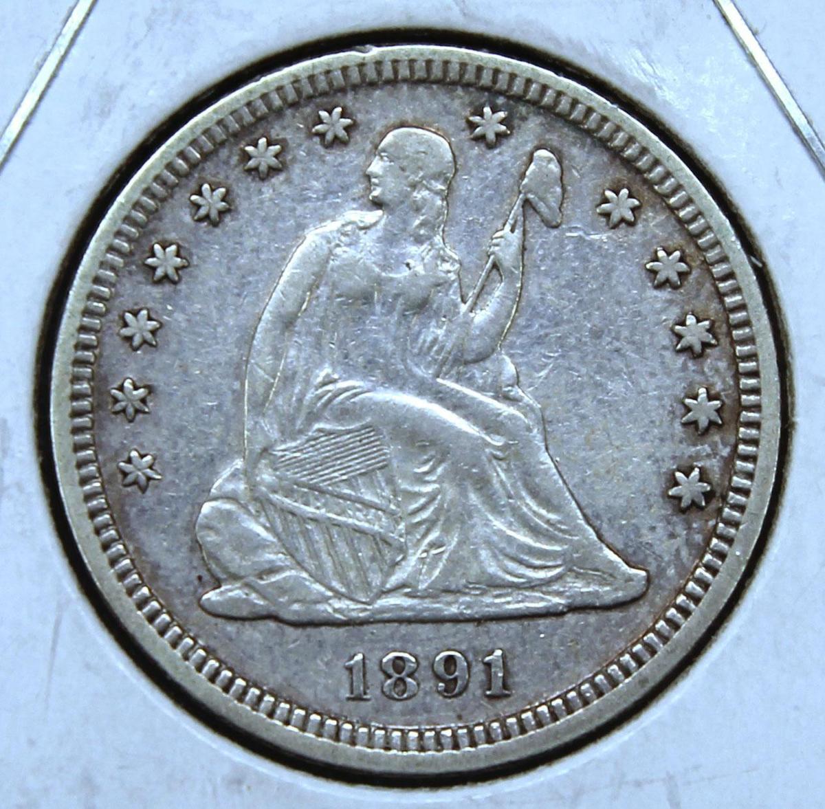 1891 Seated Liberty Quarter