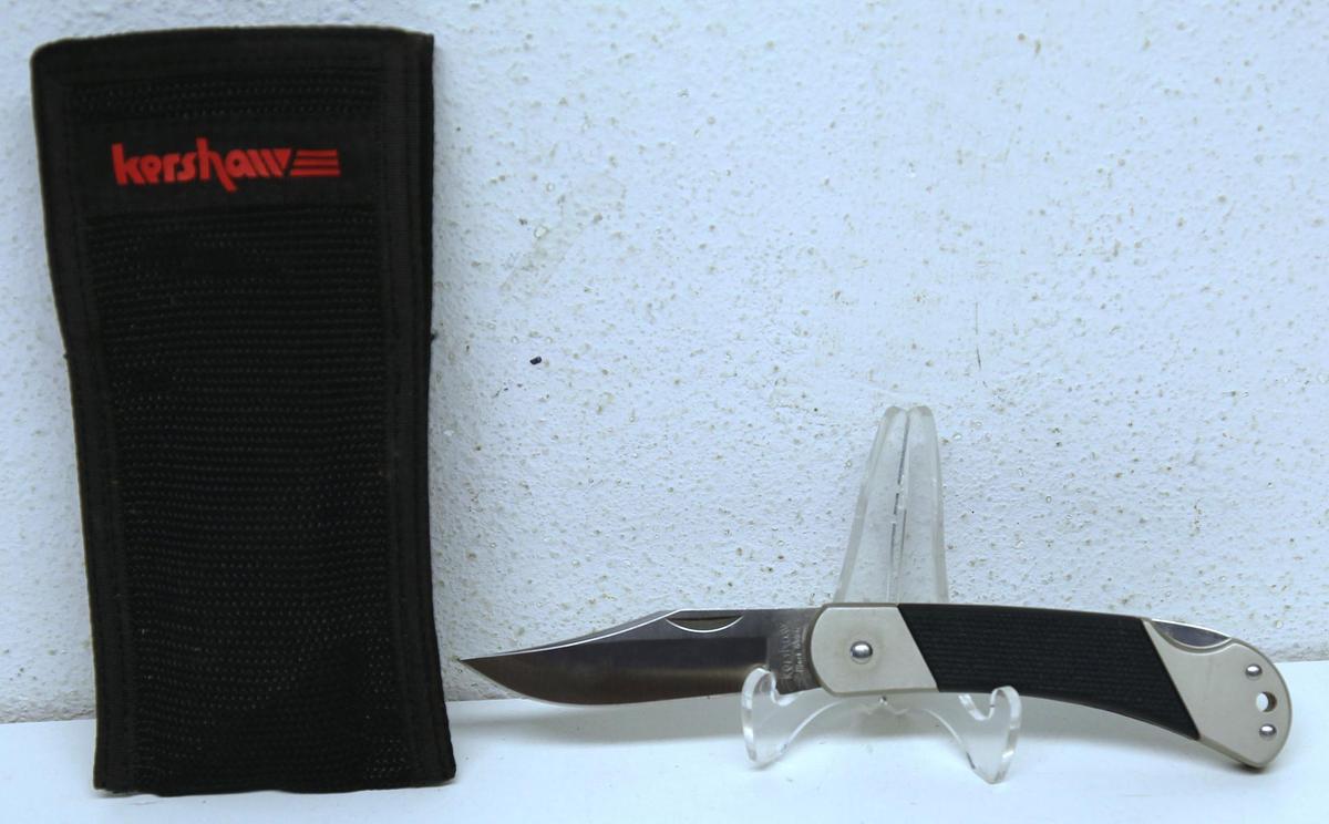 Kershaw Black Gulch No. 3120 Folding Knife with Nylon Sheath, 3" Blade, 7 1/8" Overall