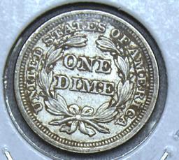 1858 Seated Liberty Dime