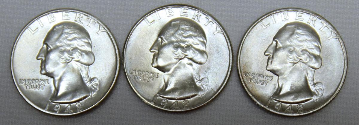 1948, 1948 D, 1948 S Washington Quarters