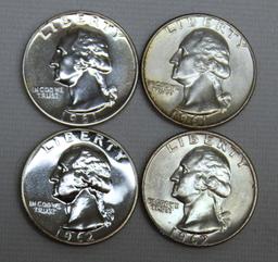 1961, 1961 D, 1962, 1962 D Washington Quarters