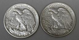 1936 S and 1938 Walking Liberty Half Dollars