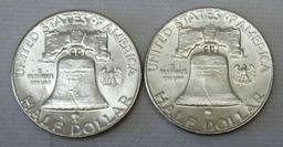 1960 and 1961 D Franklin Half Dollars