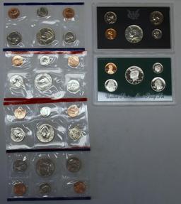 1968 U.S. Mint Proof Set, 1994 U.S. Mint Proof Set, 1991 and 1992 U.S. Mint Uncirculated Sets