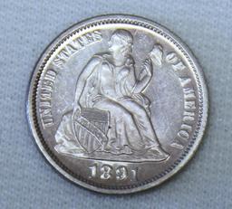 1891 Seated Liberty Dime