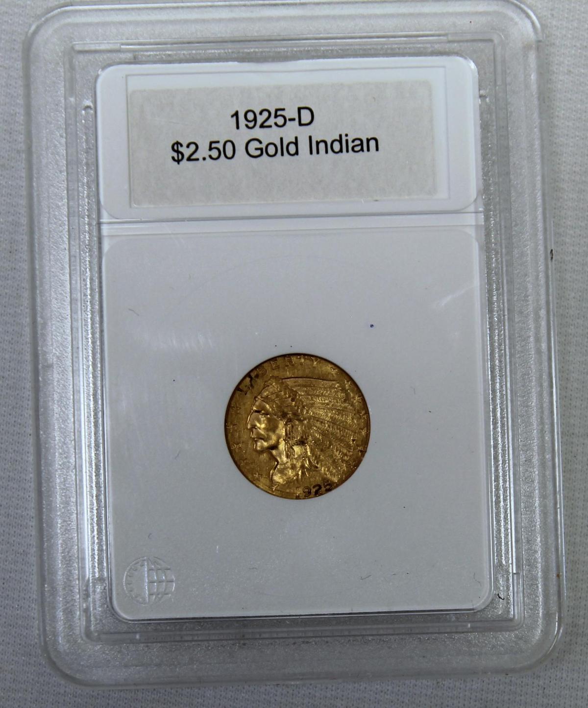 1925 D $2.50 Indian Gold Coin