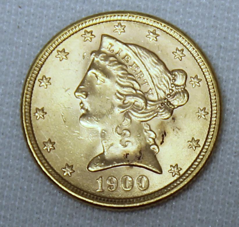 1900 Liberty $5.00 Gold Coin