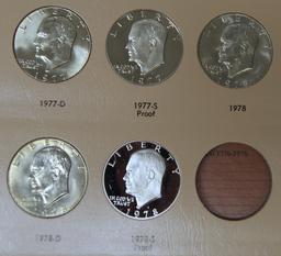 Eisenhower Dollars Book including Proof Only Issues 1971 - 1978 S Proof