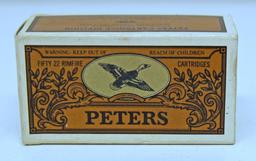 Full Vintage Box Peters Ammunition .22 Long Cartridges