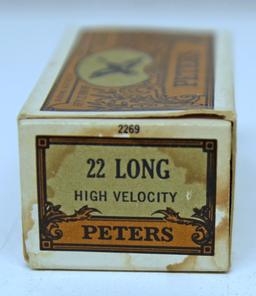 Full Vintage Box Peters Ammunition .22 Long Cartridges