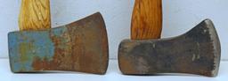 2 Vintage Axes - 1 Marked U.S. 96 with 35" Handle with Leather Sheath, Other Made in Sweden 35"