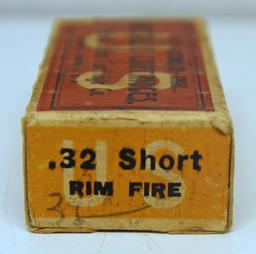 Full Vintage Box U.S. Cartridge Co. Ammunition .32 Short Rim Fire Cartridges