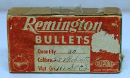 Full Vintage Box 50 Remington Ammunition Bullets for Reloading .257 Roberts