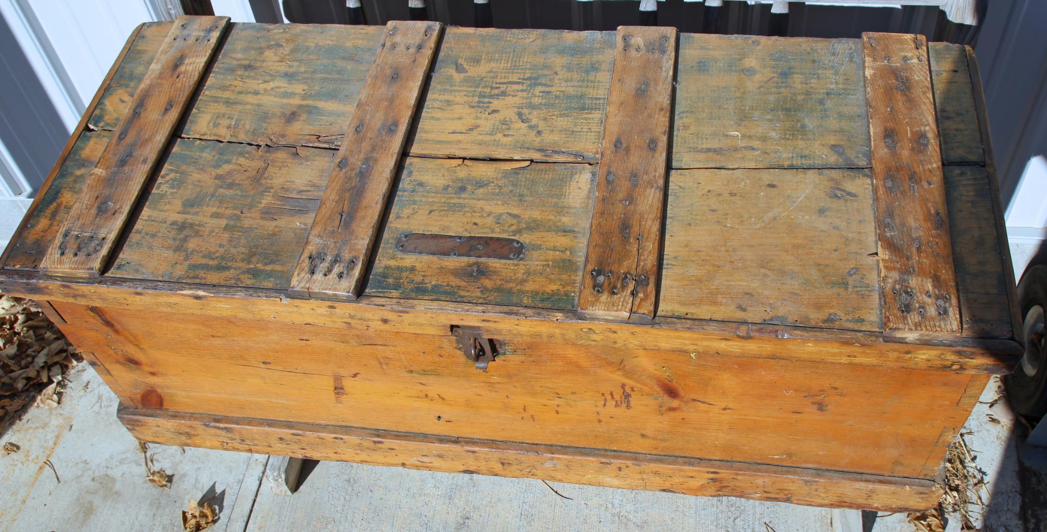 Vintage Tools Old Carpenter's Woodworking Tool Chest with Some Early Tools - LOCAL PICKUP ONLY---We