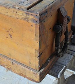 Vintage Tools Old Carpenter's Woodworking Tool Chest with Some Early Tools - LOCAL PICKUP ONLY---We