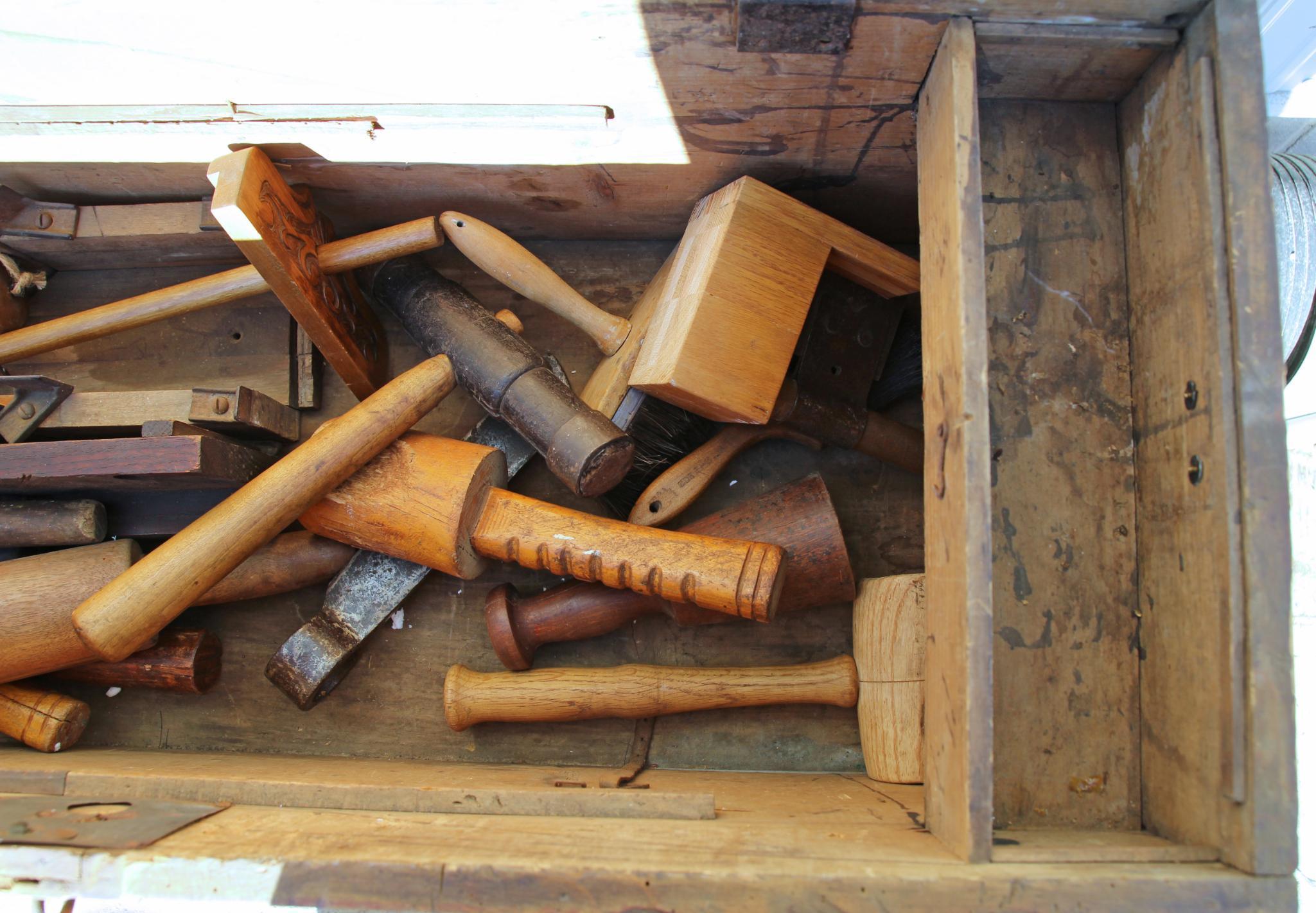 Vintage Tools Old Carpenter's Woodworking Tool Chest with Some Early Tools - LOCAL PICKUP ONLY---We