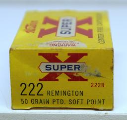 Full Vintage Box Western Ammunition Super-X .222 Remington 50 gr. SP Cartridges