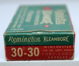Full Vintage Box Remington Ammunition .30-30 Winchester 170 gr. SP Cartridges