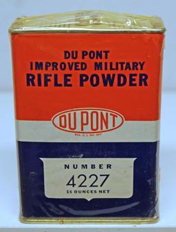 DuPont Improved Military Rifle Powder Tin Number 4227, Any contents will be emptied prior to