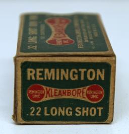 Full Vintage Remington Dog Bone Box .22 Long Shot Cartridges Ammunition...