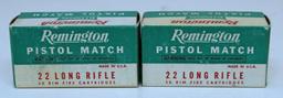 2 Full Vintage Boxes Remington Pistol Match .22 LR Cartridges Ammunition...