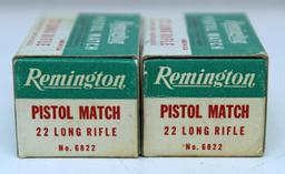 2 Full Vintage Boxes Remington Pistol Match .22 LR Cartridges Ammunition...