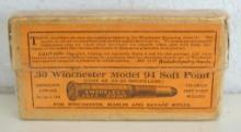 Full Vintage Two Piece Box Winchester .30 Winchester Model 94 SP Cartridges Ammunition...