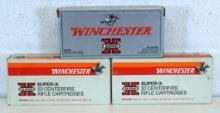 3 Full Boxes Winchester Super-X .250 Savage 100 gr. SilverTip Cartridges Ammunition...
