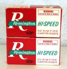 2 Full Vintage Boxes Remington Hi-Speed .22 WRF Remington Special Cartridges Ammunition...