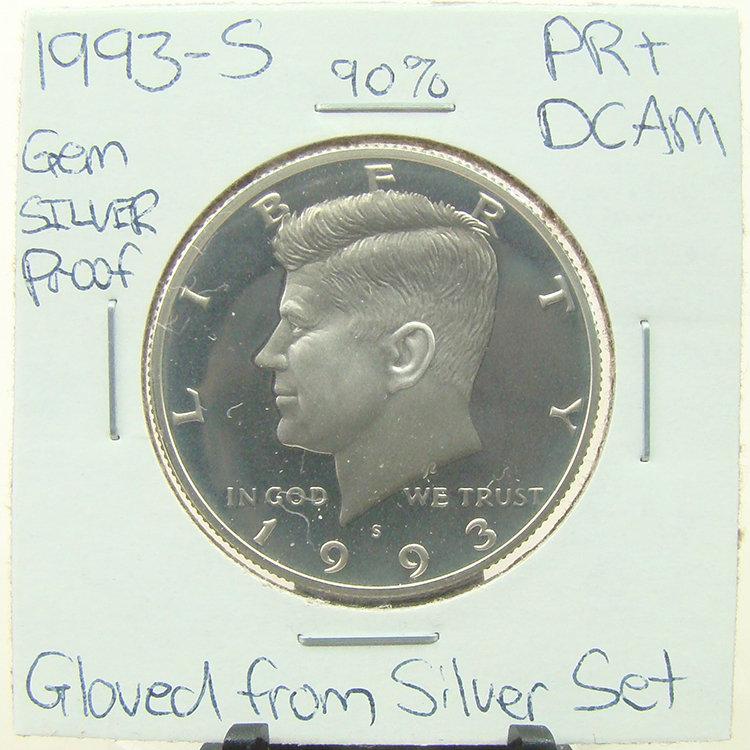 90% Silver Gem Proof 1993-S Kennedy Half Dollar